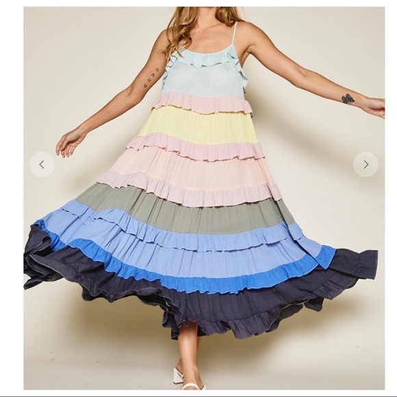 The Most Fabulous Sleeveless Multi Color Boho Maxi Dress! - Picture 4 of 4